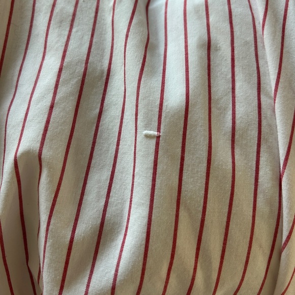 Yves Saint Laurent Red White Striped Button Down Shirt - Picture 7 of 7